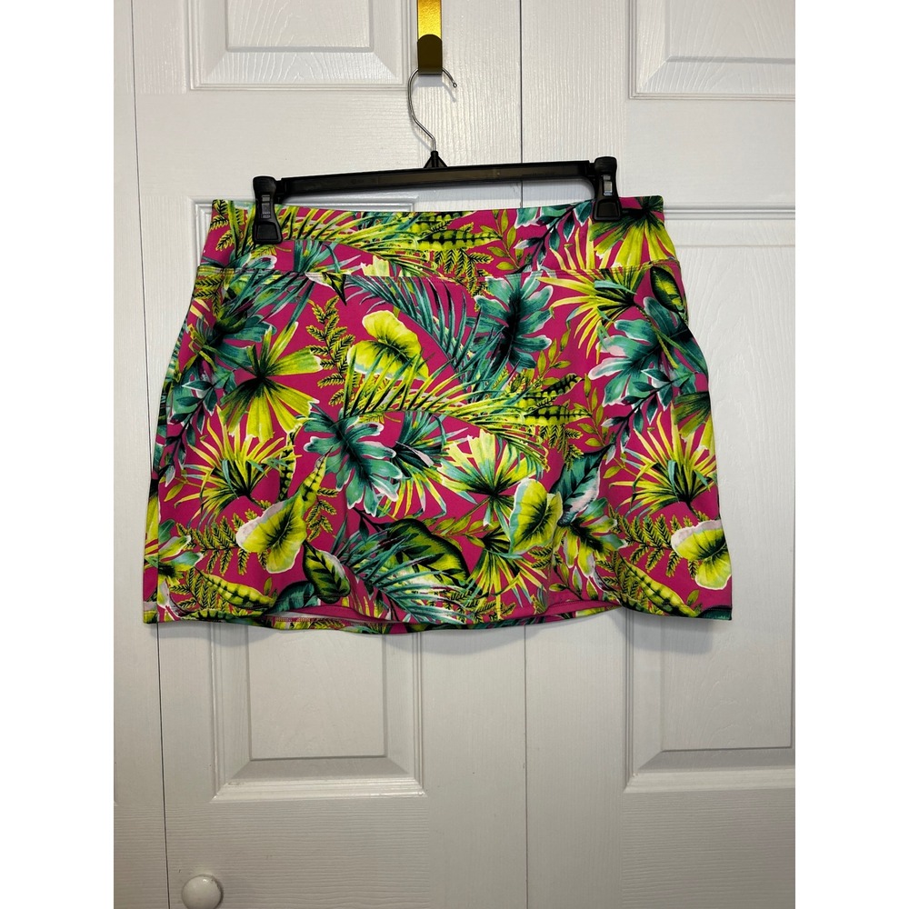 Tommy Bahama Tropical Palm Leaf Print Athletic Skort Floral Golf Tennis